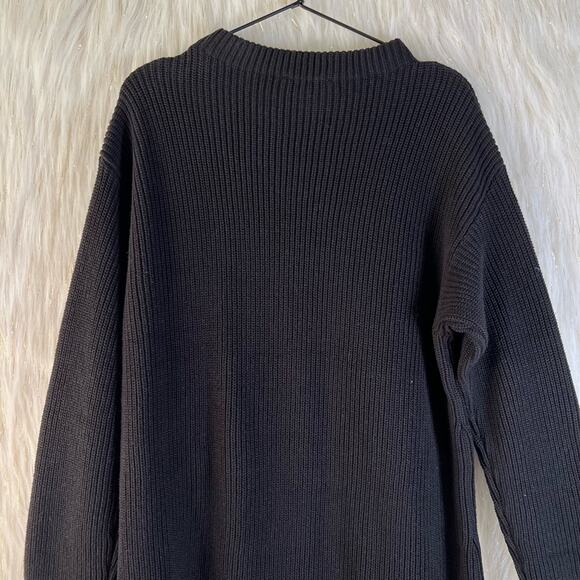 NWT Halston Studio Studio Long Sleeve Mini Sweater Dress Black Ribbed Size XXL - Picture 9 of 11